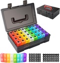 ZRFMIB Monthly Pill Organizer 2 fois par jour, 30 jours Pill Organizer with 32 Daily Pill Box and Travel Case, for Medicine, Vitamine, Fish Oil, Supplements, Black