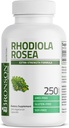 Bronson Rhodiola Rosea Capsules végétariennes - Herbe adaptogène - Soutien du cerveau, du stress et de l'humeur - Non-OGM, 250 Compte
