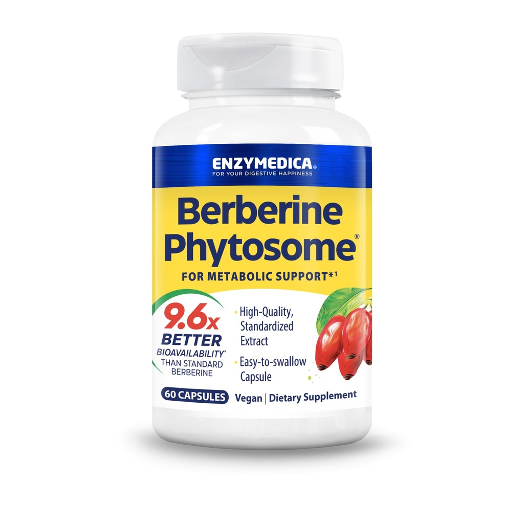 Enzymedica, Phytosome berbérique, 9.6X Meilleure biodisponibilité, supplément alimentaire végétalien naturel de haute puissance pour le soutien métabolique, 60 capsules