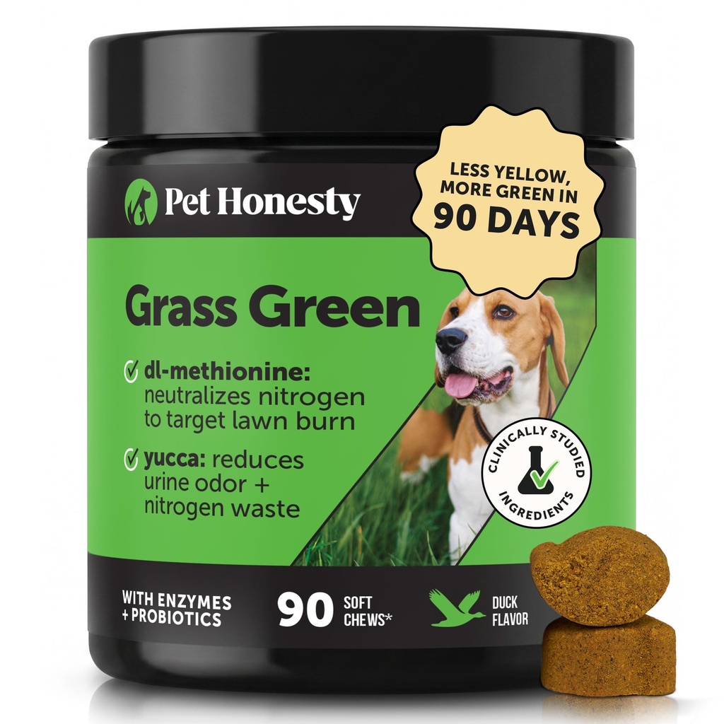 Chews de chien vert - Neutralisant d'urine pour pelouse, chien Pee Grass aide la cour à rester vert en s'attaquant aux taches de brûlure avec probiotiques et enzymes (Duck)