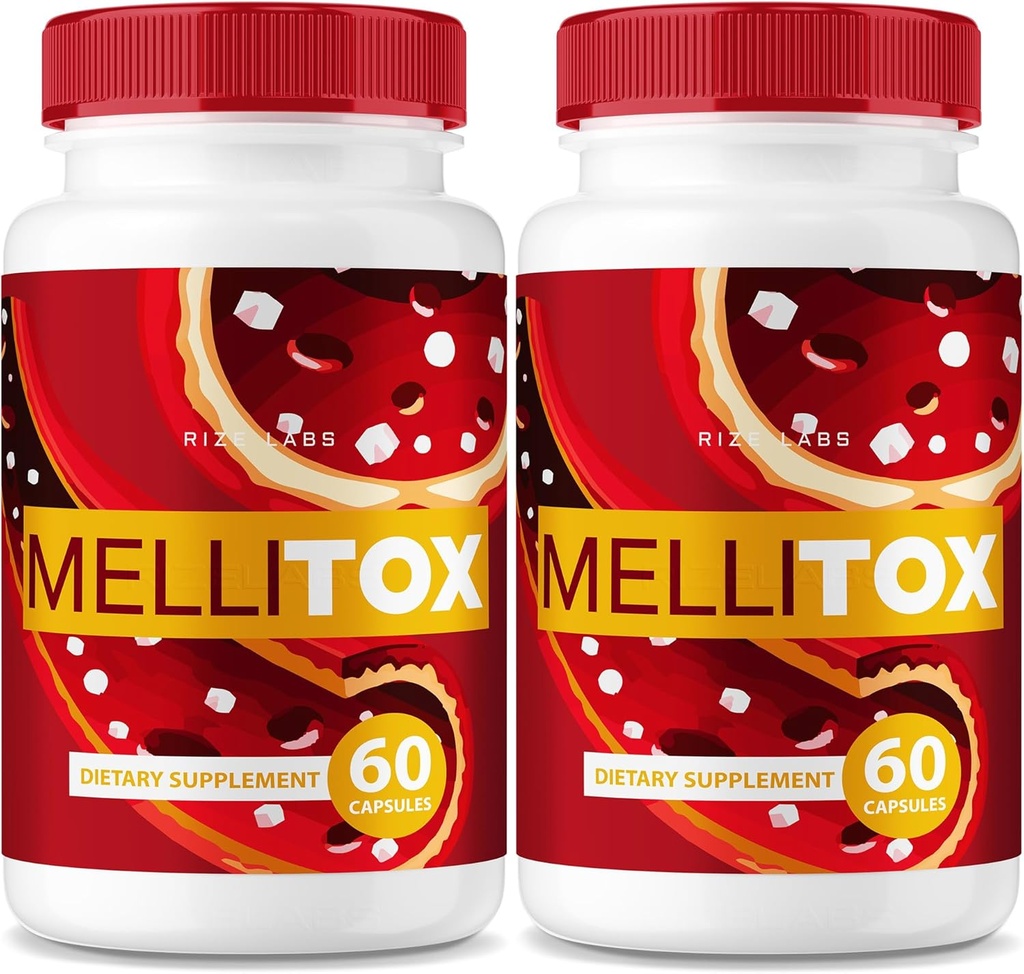 (2 Pack) MelliTox Capsules, MelliTox Supplément corps Detox, MelliTox Formule de résistance maximale, MelliTox pilules pour cellules saines, MelliTox Pastillas Review (120 Capsules)