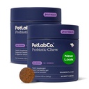 PetLab Co. Probiotiques pour chiens, soutien santé git, diarrhée occasionnelle, santé digestive et allergies saisonnières - Saveur de saumon - Emballage May Vary - 30 Soft Chews Pack of 2