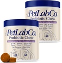 PetLab Co. Probiotiques pour chiens, soutien santé git, diarrhée occasionnelle, santé digestive et allergies saisonnières - Saveur de saumon - Emballage May Vary - 30 Soft Chews Pack of 2