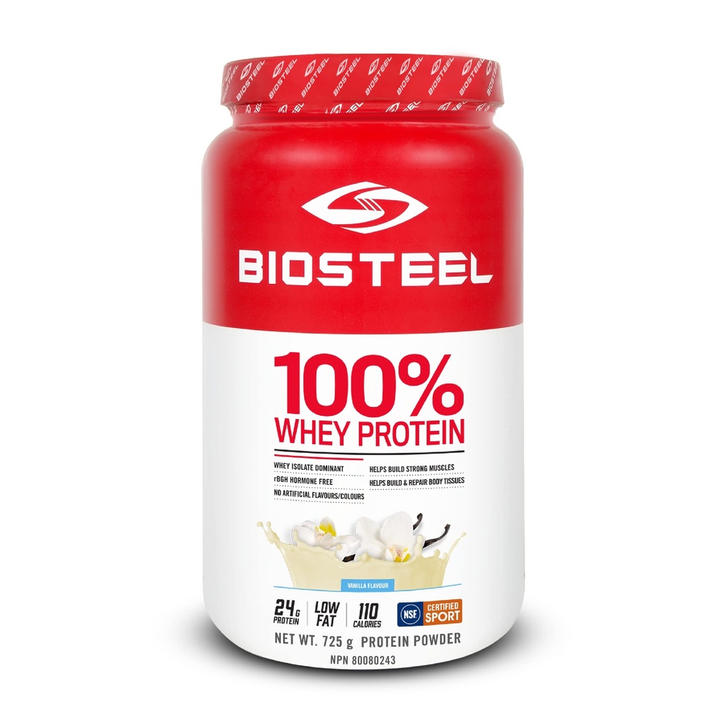 BioSteel Sports Vanilla 100% Whey Protéine Poudre Supplément, rBGH Hormone Free et non-GMO Formule post entraînement, 25 portions, 25.5 Ounces Trusted by Pro Athlètes, NSF for Sport