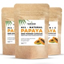 Capsules de poudre de papaye – supplément puissant de papaine avec des vitamines A, C, & E et enzymes pour la digestion et la santé Gut – 360mg/Serveur – 60 Capsules végétaliennes par emballage (paquet de 3, 90-180 jours)