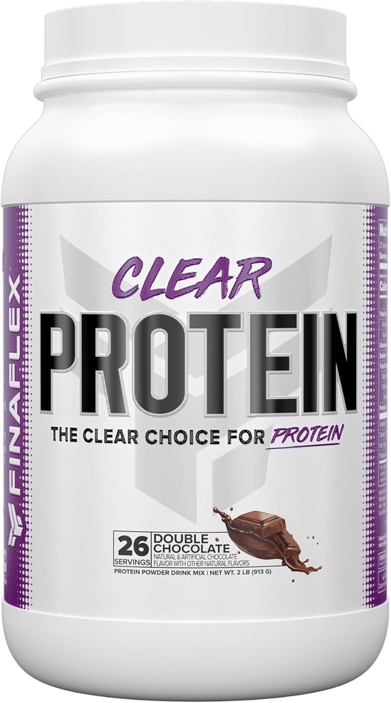 FINAFLEX Protéines claires, Chocolat double - 2 lb - Promotion de la performance musculaire et de la croissance - Goût comme le milkshake - Faible glucides, faible gras et sans gluten - 27 portions