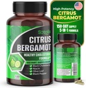 Premium Citrus Bergamot Organic Bergamot Supplement with Niacin Black Chokeberry Olive Leaf Black Pepper - Heart & Circulatory Function Support 150-day Support (150 Count (Pack 1))
