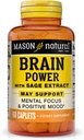MASON NATURAL Cerveau Power with Sage Extract & Calcium, Supplément quotidien pour l'attention mentale normale et le soutien de l'humeur, approvisionnement de 60 jours