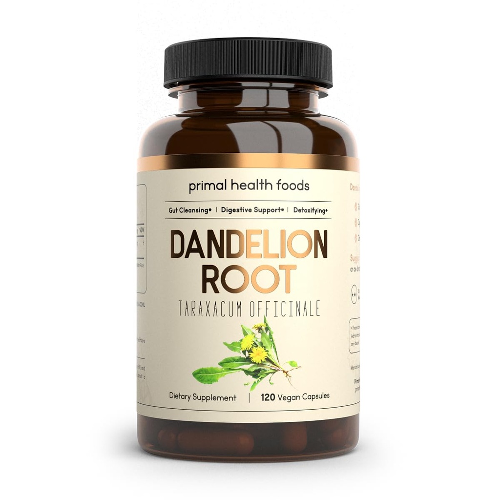 Organic Dandelion Root 1000 mg | Digestive Support, Cleansing and Detox | Vegetarian, Non-GMO