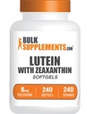 BulkSupplements.com Lutein avec Zeaxanthin Softgels - Zeaxanthin Plus Lutein, Lutein et Zeaxanthin suppléments, vitamines oculaires - sans gluten, 1 Softgel par portion, 240 Softgels