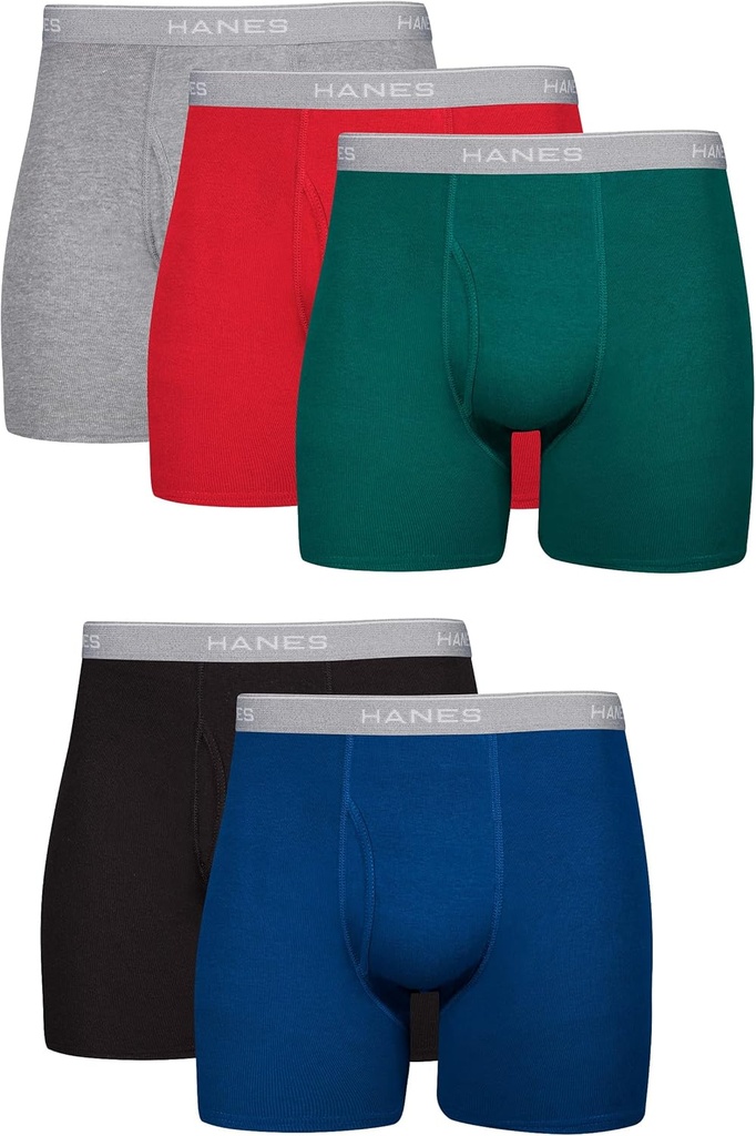 Boxer Hanes, sous-vêtements à l'humidité cool Dri-Wicking, coton Non-Ride-up pour les hommes, multi-paquets disponibles