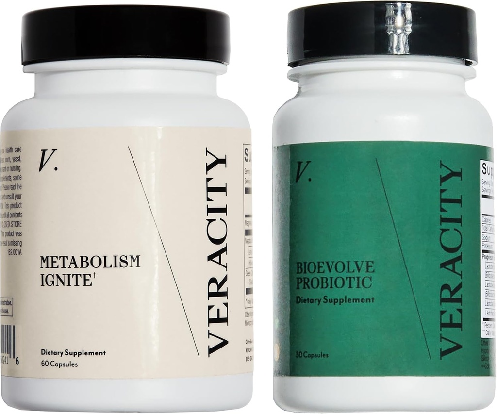 Veracity Ignite & Bioevolve Probiotic - Boosts GLP-1 to Curb Hunger, Support métabolique naturel, Gut Health - cliniquement étudié Gestion de la faim BLP Supplément pour femmes et hommes