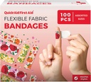 Bandages de fleurs, Bandages Variety Pack 100 Compte, Dessins amusants pour les enfants Adultes, Doux Adhésion Respirante douce, Sans latex, utilisation pour les petites coupures Scrapes, fournitures de premiers soins