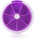 Creative Portable Mini 7 jours hebdomadaire forme circulaire Rotary Pilule style fruit Boîte de rangement (Purple)