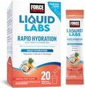FACTEUR DE FORCE Laboratoires liquides Electrolytes Packs en poudre—Fruits tropicaux—Paquets d'hydration pour faire de l'eau électrolyte, avec 5 électrolytes essentiels, vitamines, minéraux et antioxydants, boîtes de 20 bâtons