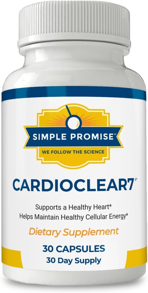 CardioClear7 - Coenzyme Q10 (CoQ10) 100mg et PQQ 10mg Supplément santé cardiaque avec Shilajit - soutient la circulation, l'énergie cellulaire et la santé cardiovasculaire - 30 capsules