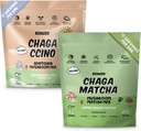 Renude Chaga Matcha et Chagaccino - Poudre de champignons Chaga pour café et Matcha, Mélange de champignons avec adaptogènes, énergie naturelle et soutien immunitaire, végétalien, kéto - 15 portions