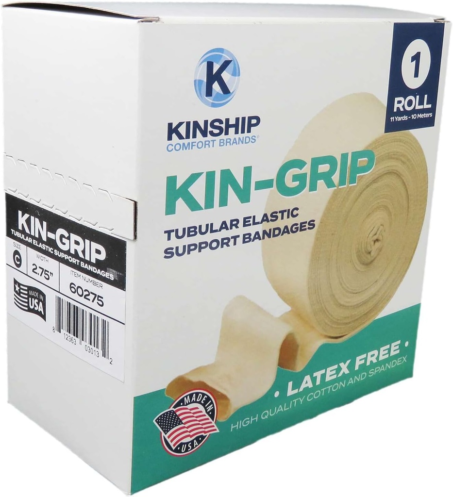 KinGrip Tubular Elastic Support Bandages by Kinship Comfort Marques Tubular Bandage Protège la peau fragile sans latex Wound Care for Edema and Lymphedema Support