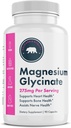 Glycinat de magnésium - 275mg par portion, fabriqué aux États-Unis, végétalien, non OGM, sans gluten et sans produits laitiers - 90 Capsules
