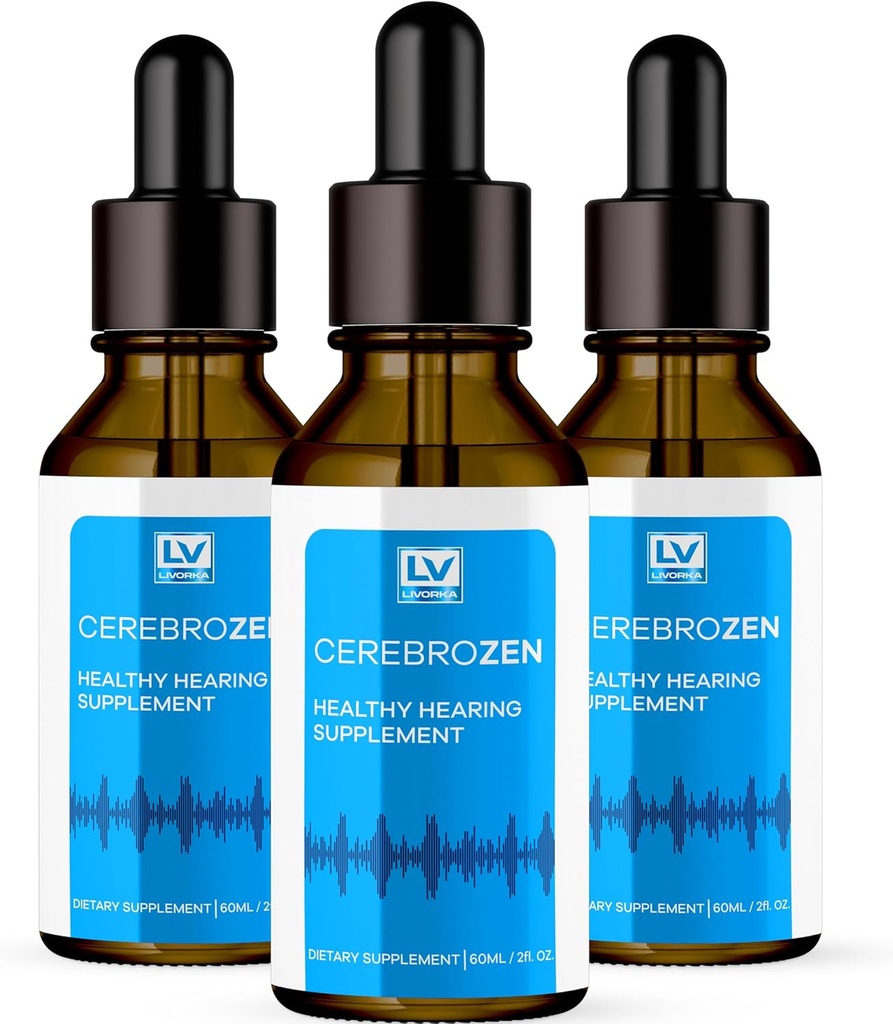 3 Pack - Cerebrozen gouttes d'oreille - Cerebrozen, Cerebrozen 24, Cerebrozen 360 Soutien auditif, Cerebrozen gouttes, Cerebrozen liquide, Cerebrozen gouttes pour les oreilles, 3 bouteilles pendant 3 mois