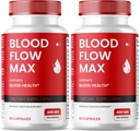 Débit sanguin Max Capsules, Débit sanguin Max Formule avancée Soutien sanguin, Supplément de force maximale pour la circulation sanguine saine, Toutes les pilules de vitamine naturelle pour le bien-être général - 2 Pack