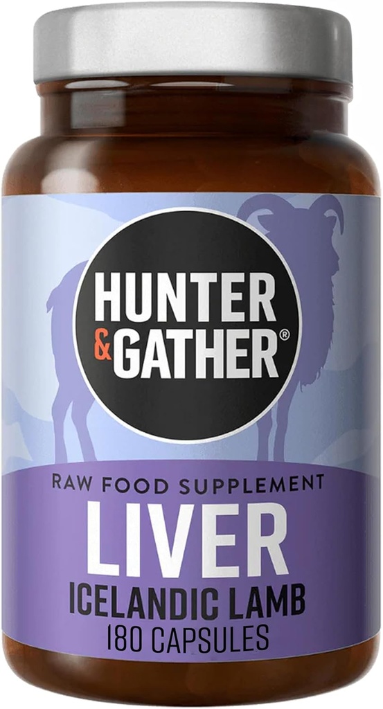 Hunter & Gather Nez pour Tail 180 Capsules hépatiques , Wild, Grass Fed islandais Agneau Suppléments inspirés , Pas d'OGM aliments, antibiotiques ou hormones