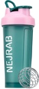 Bouteille de mélangeur de protéines - Bouteille de mélangeur de sport pour les mélanges de protéines et les shakes - 28 Oz, fuite-proof, tasses de shaker pour les shakes de protéines, pré-entraînement (vert), moyen, NJB 28-Oz