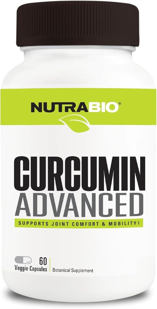 NutraBio Curcumin Advanced Digestion & Joint Support Complex, 60 capsules végétales