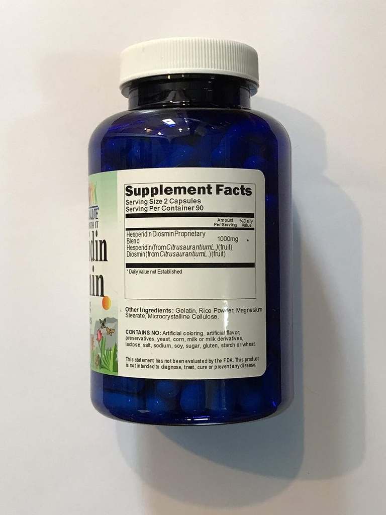 Hespéridin Diosmin 180 Capsules 50mg/450mg - (Non-OGM, sans gluten) favorise le drainage lymphatique et soutient la circulation - Fabriqué aux États-Unis - Vitamines Parce que