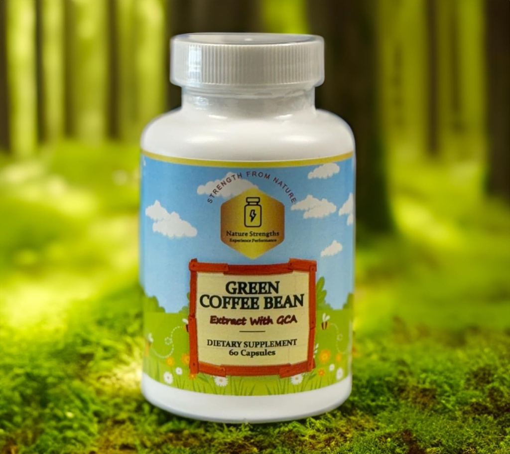 Extrait de fève de café vert Premium avec 50% de GCA - 800mg par portion, support antioxydant naturel - 60 capsules de légumes - Fabriqué dans un établissement agréé FDA, États-Unis