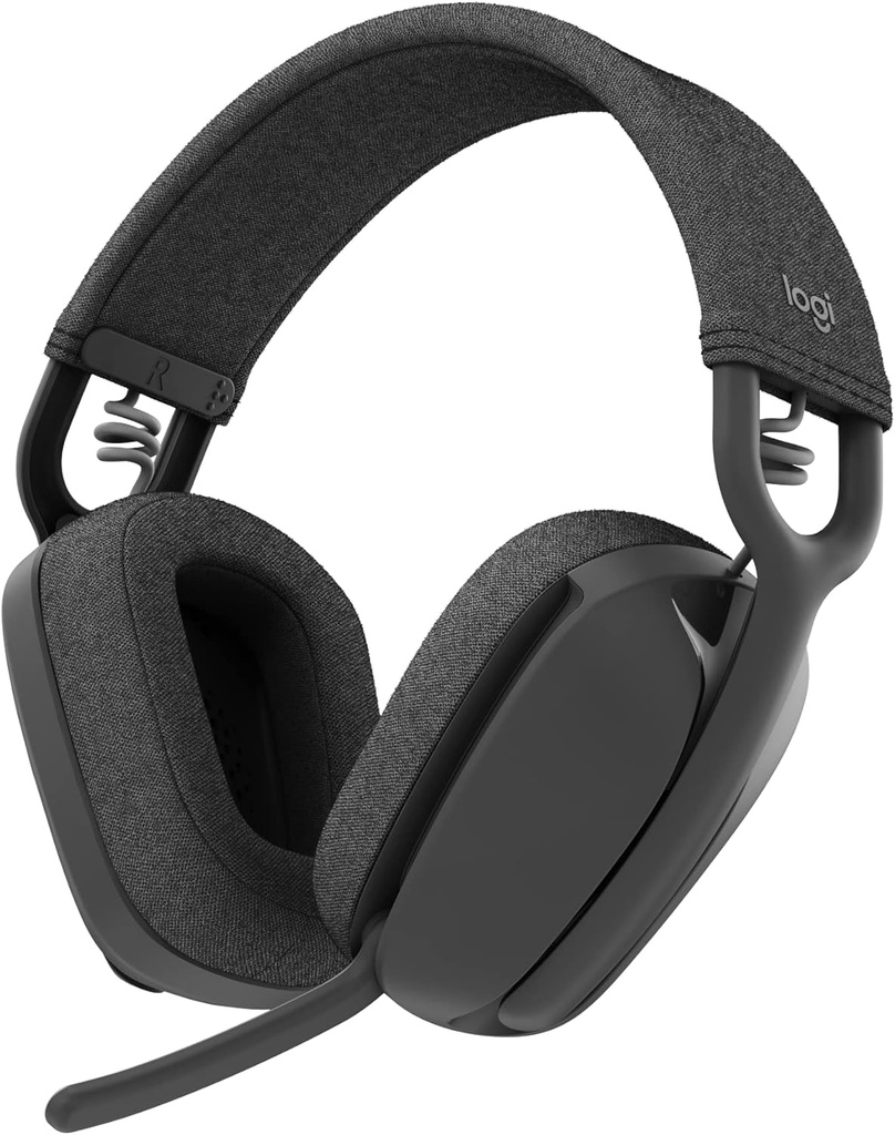 Logitech Zone Vibe 100 Casques sans fil léger sur oreille avec micro annulation de bruit, casque Bluetooth multipoint avancé, fonctionne avec des équipes, Google Meet, Zoom, Mac/PC - Graphite