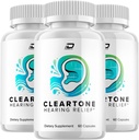 Supplément de soutien de l'oreille ClearTone Healthy, soulagement des sonneries d'oreilles claires, traitement de l'acouphène ClearTne, formule avancée tonique claire pour les avis de soutien auditif (3 Pack - 180 Capsules)