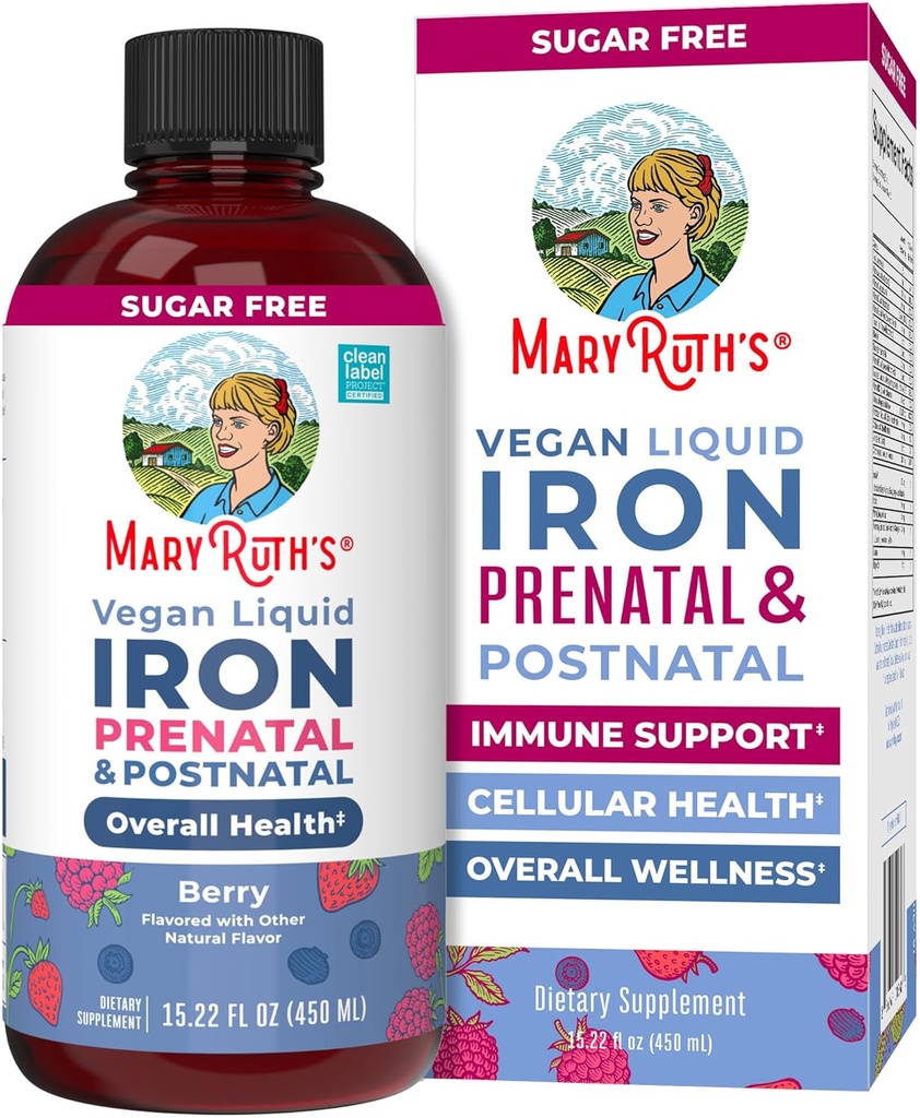 MaryRuth Organics (en anglais seulement) Supplément en fer liquide Prénatal et postnatal pour la grossesse et la lactation (en anglais seulement) Insuffisance en fer (en anglais seulement) Soutien immunitaire (en anglais seulement) Sugar/Gluten Free (en anglais seulement) Vegan (en anglais seulement) Non-GMO (en anglais seulement) 15.22 Fl Oz