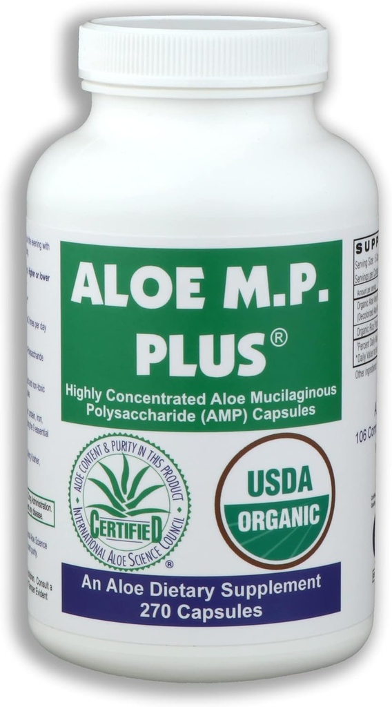 Capsules, USDA Aloe Vera Organic Polysaccharides AMP Supplément pour la santé digestive et immunitaire