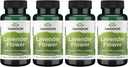 Fleur de lavande de Swanson - supplément à base de plantes favorisant le soutien traditionnel de l'humeur - peut favoriser la relaxation et les nerfs stables - (60 capsules, 400mg chacune) 4 Pack