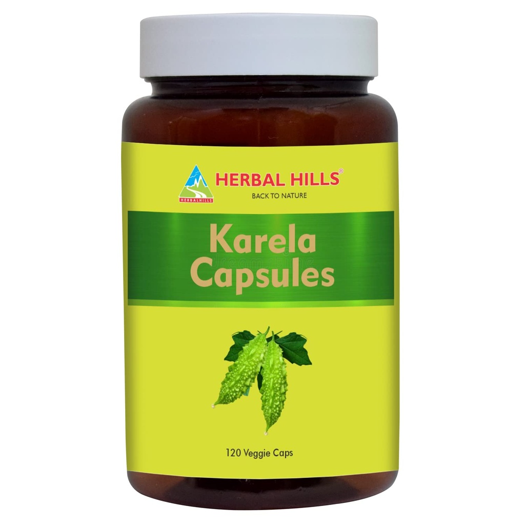 HERBAL HILLS Bitter Melon/Bitter Gourd/Karela Capsules (Momordica Charantia)