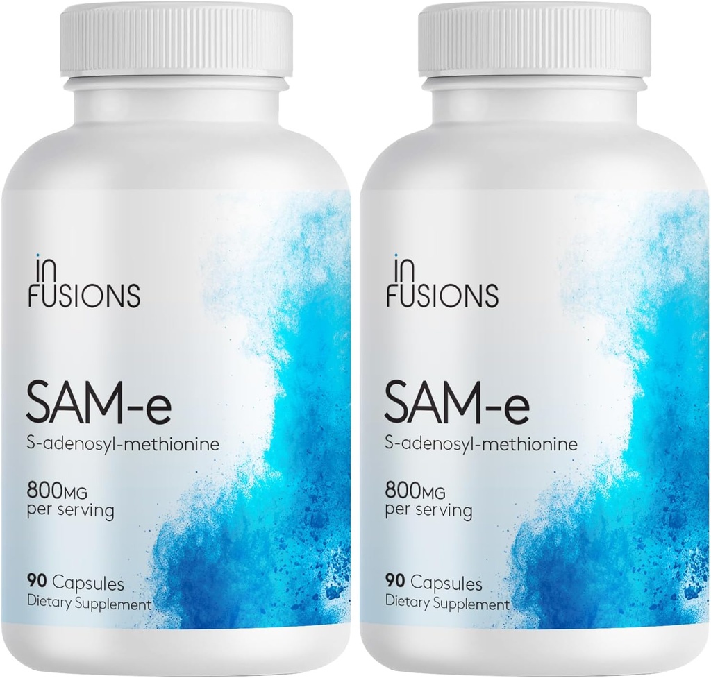Infusions Pure SAM-e 800mg 90 Capsules végétales (S-adensoyl-méthionine) Extra-résistance Sans gluten Non-OGM (2)