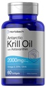 Horbäach Antarctic Krill Oil 2000mg.60 Capsules Softgel Oméga-3, EPA, Supplément DHA avec Astaxanthin.