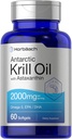 Horbäach Antarctic Krill Oil 2000mg.60 Capsules Softgel Oméga-3, EPA, Supplément DHA avec Astaxanthin.