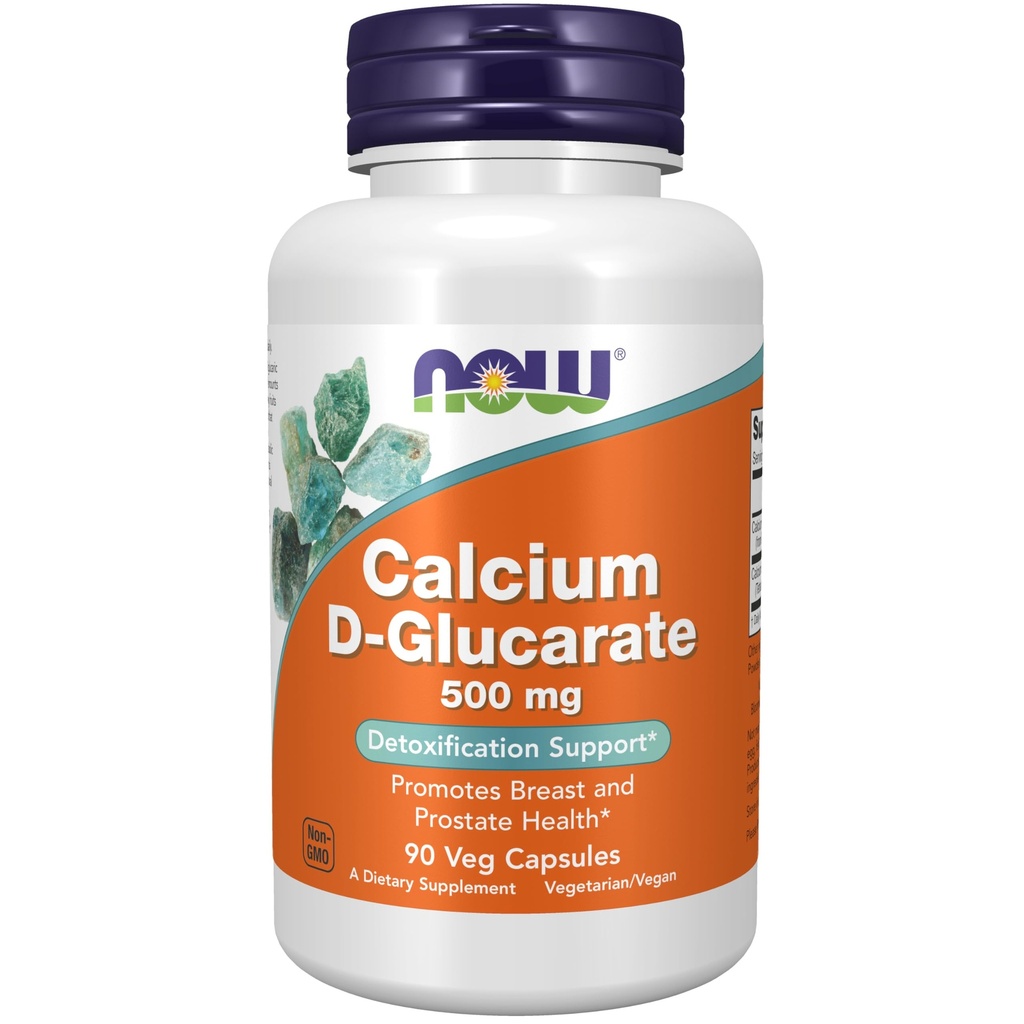 MAINTENANT Aliments suppléments, calcium D-Glucarate 500 mg, soutien à la détoxification*, 90 gélules