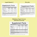 ENFANT ESSENTIELS Ensemble de soutien immunitaire pour les enfants - Vitamine C liquide, Gommies de mûrier et zinc liquide pour les nourrissons, les jeunes enfants et les enfants