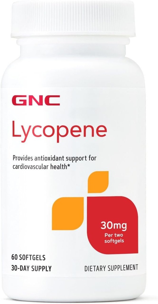 GNC Lycopène 30mg, fournit un soutien pour la santé cardiovasculaire, 60 Softgels