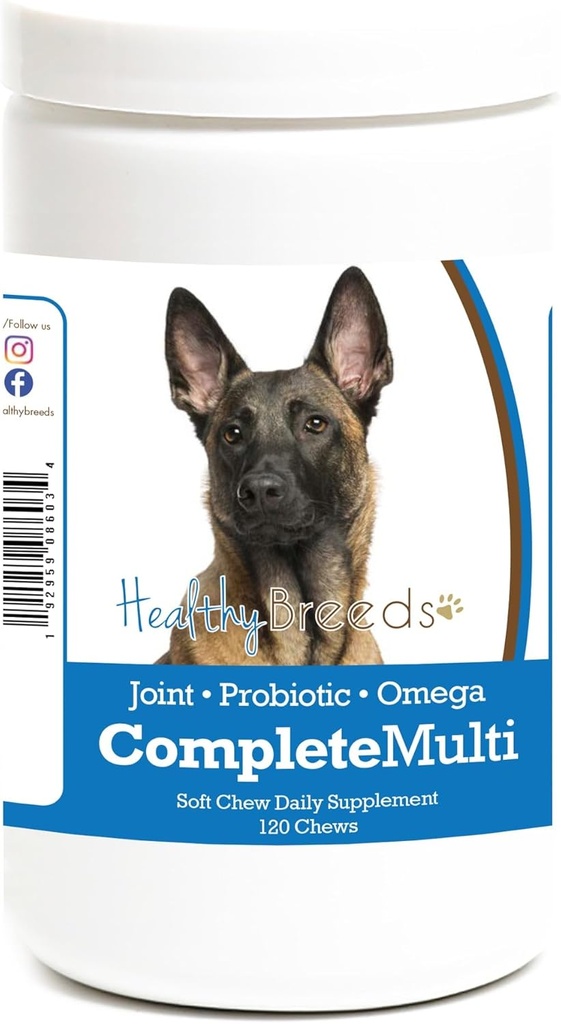 Les races saines Malinois belges Tous en une seule multivitamine Soft Chew 120 Comte