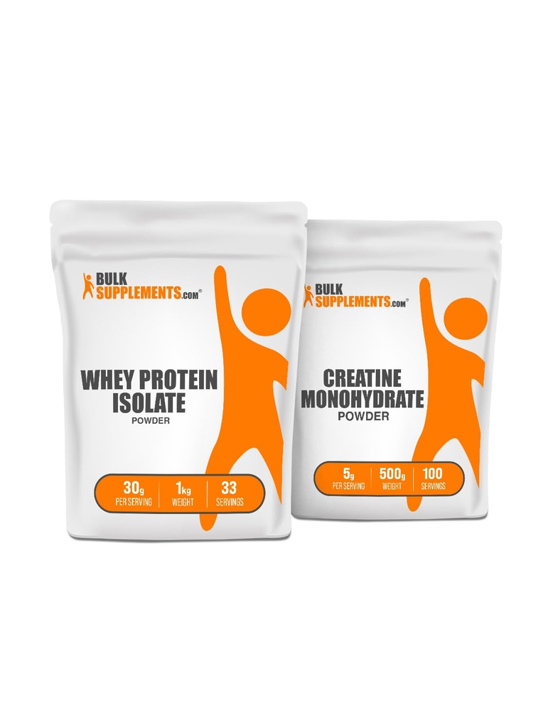 Compléments en vrac Isolation de protéines de lactosérum 1kg + lot de 500g de créatine