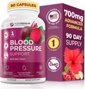 PurePremium Beet Root Capsules for Blood Pressure Support – 700mg Advanced Formula with Beetroot Powder, Hawthorn, Hibiscus & Garlic for Normal Nitric Oxide Production & Heart Health – Non-GMO - 90ct