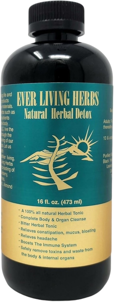 Détox naturel à base de plantes avec Moringa pour les nutriments et le nettoyage profond avec Neem, Burdockroot, Dandelion 16 Oz.