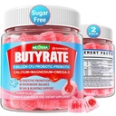 Gommies de Butyrate avec Probiotique + Prébiotique + Postbiotique, Omega-3 500mg,9 Million CFU Probiotiques avec Fibre, Calcium et Magnésium, Inuline, Psylium Husk pour la santé digestive, Soutien flottant, Sans sucre