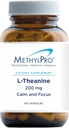 MethylPro L-Theanine 200mg - Supplément L Theanine avec Glycine pour l'énergie et le focus calm, Amino Acid pour le soutien du sommeil et réponse au stress sain - 90 Capsules
