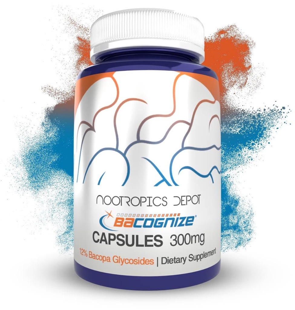 BaCognize Bacopa Monnieri Capsules (300mg) 240 Count ( 240) Ayurvedic Herb (Nootropic Brain Booster) prend en charge la gestion du stress (Mémorise, Cognition + Mood)