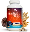 True Moringa Plus+ Focus Support Supplément 10:1 Extrait de 20 000mg de Moringa biologique, Reishi, Cordyceps, Lion, Mane, Ashwagandha, Bacopa Monnieri.